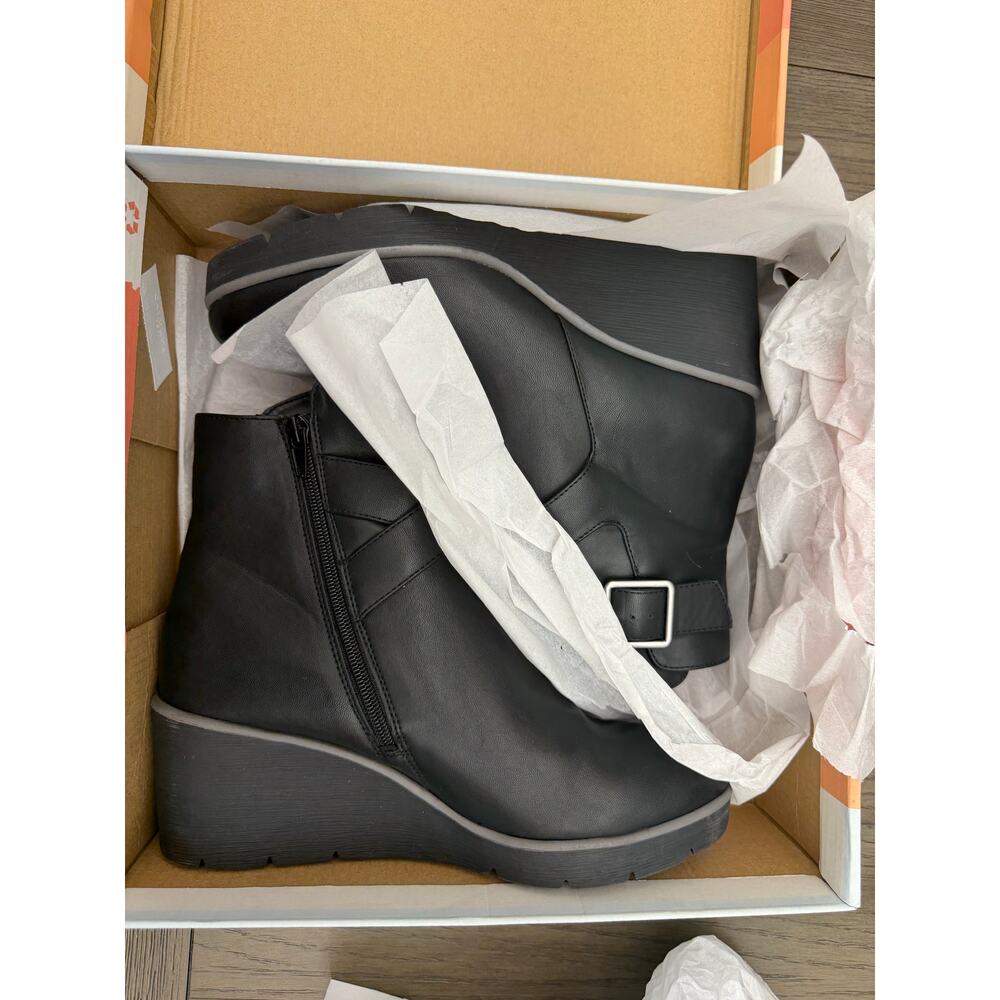 SOUL Naturalizer Archer Wedge Ankle Booties Black Womens 10M - Picture 14 of 14